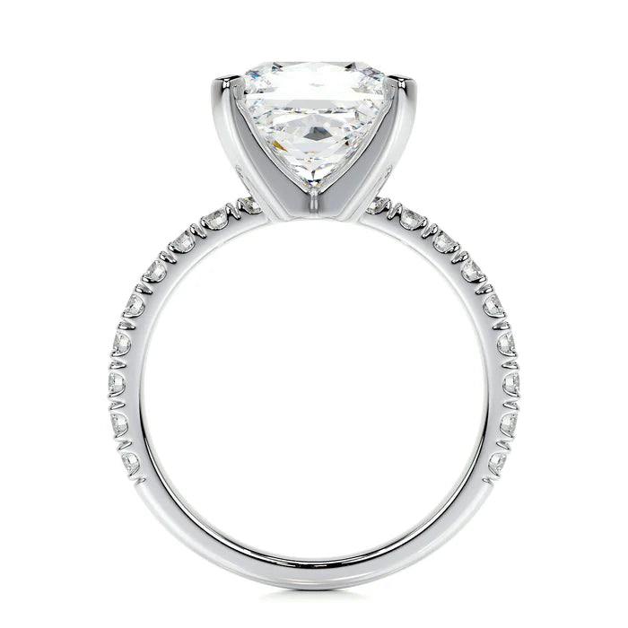 Princess Cut Diamond Accented Engagement Ring