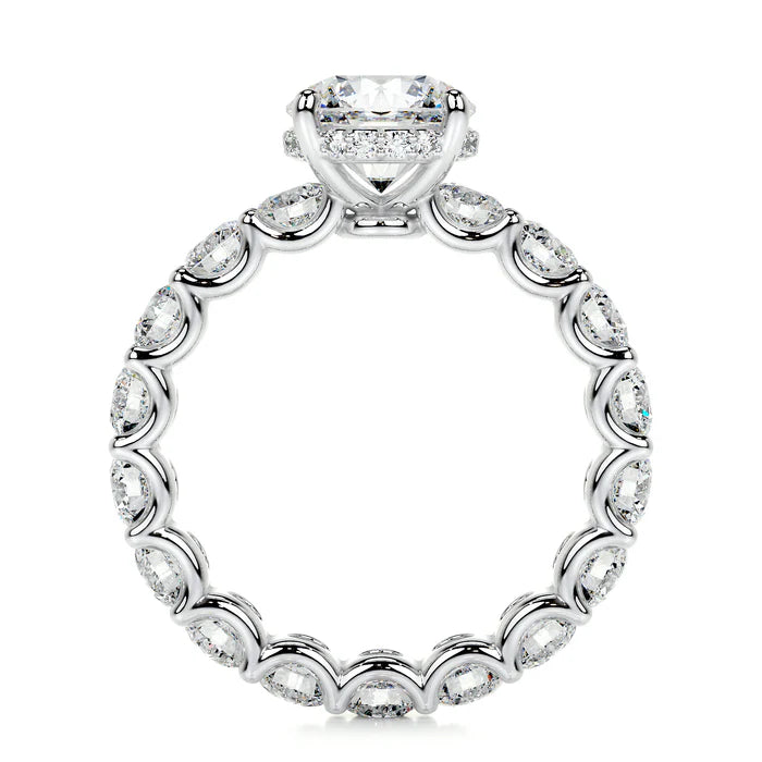 Round Cut Hidden Halo Diamond Engagement Ring