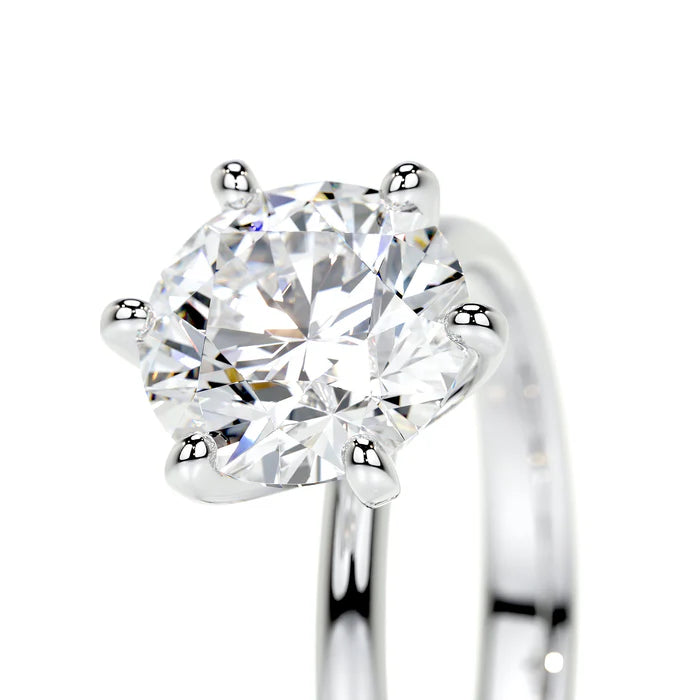 Round Cut Diamond 6 Prong Engagement Ring