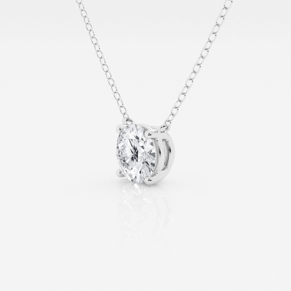 Solitaire Round 4 Prong Diamond Necklace