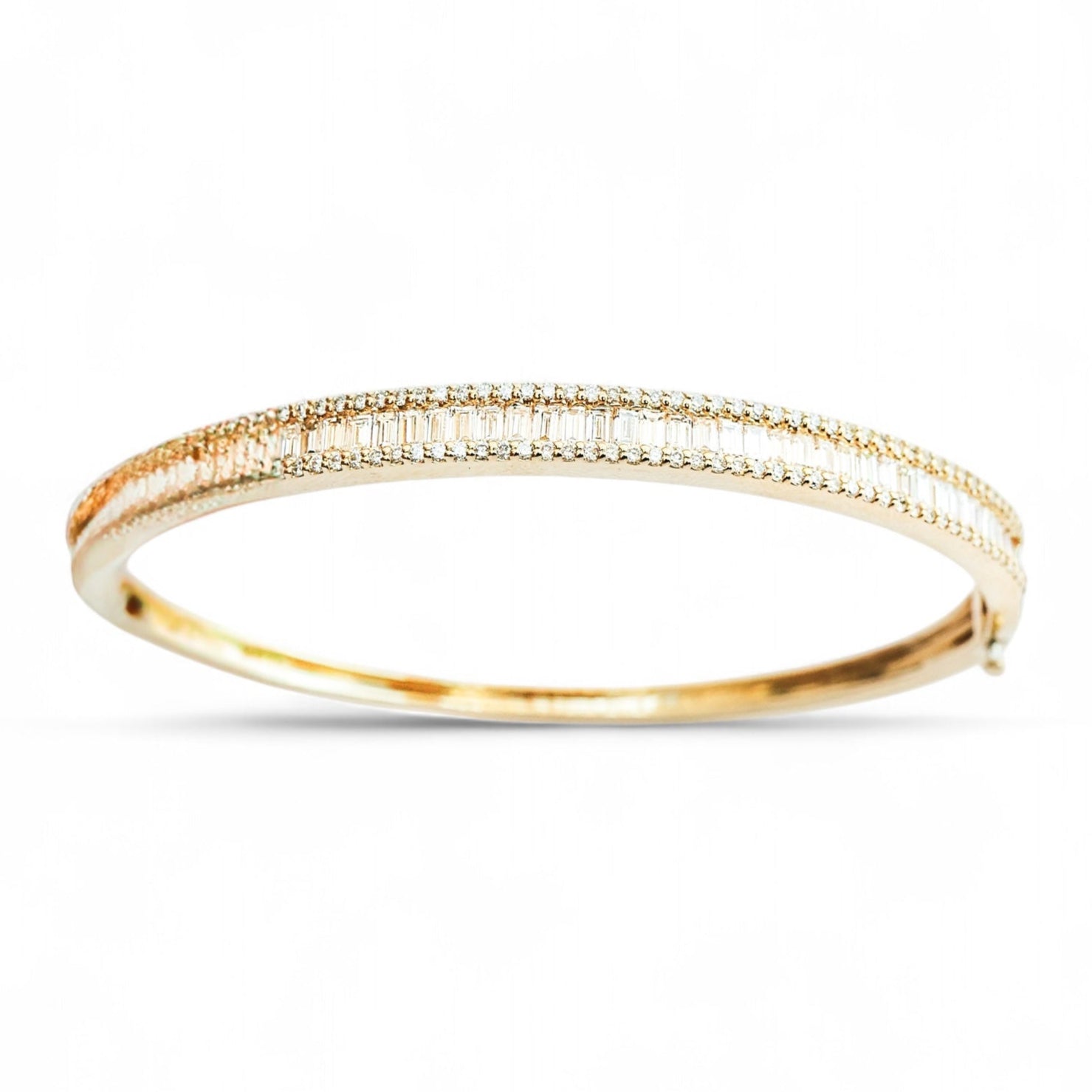 Channel Set Diamond Baguette Bangle Bracelet