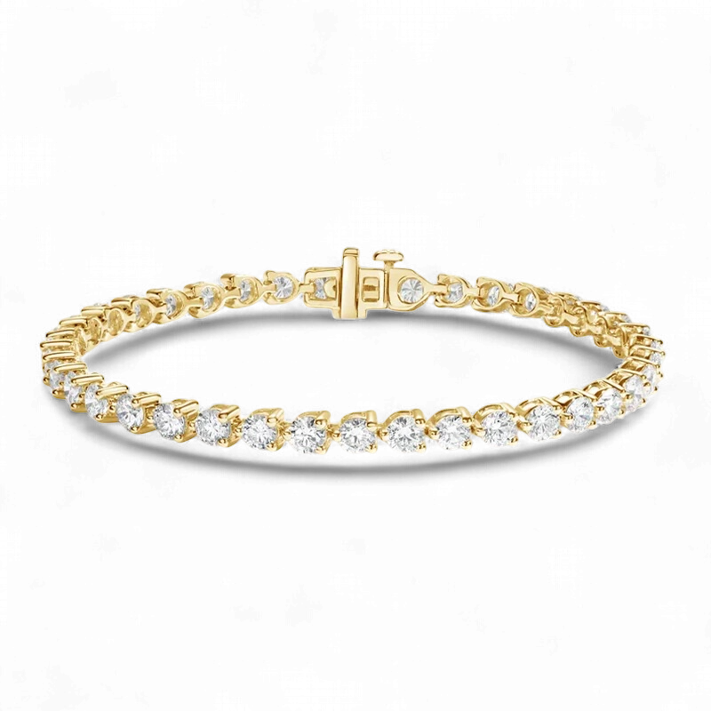 Round Diamond 3 Prong Tennis Bracelet