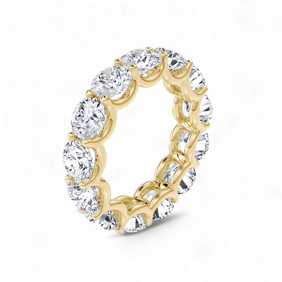 Round Cut U-prong Eternity Wedding Ring