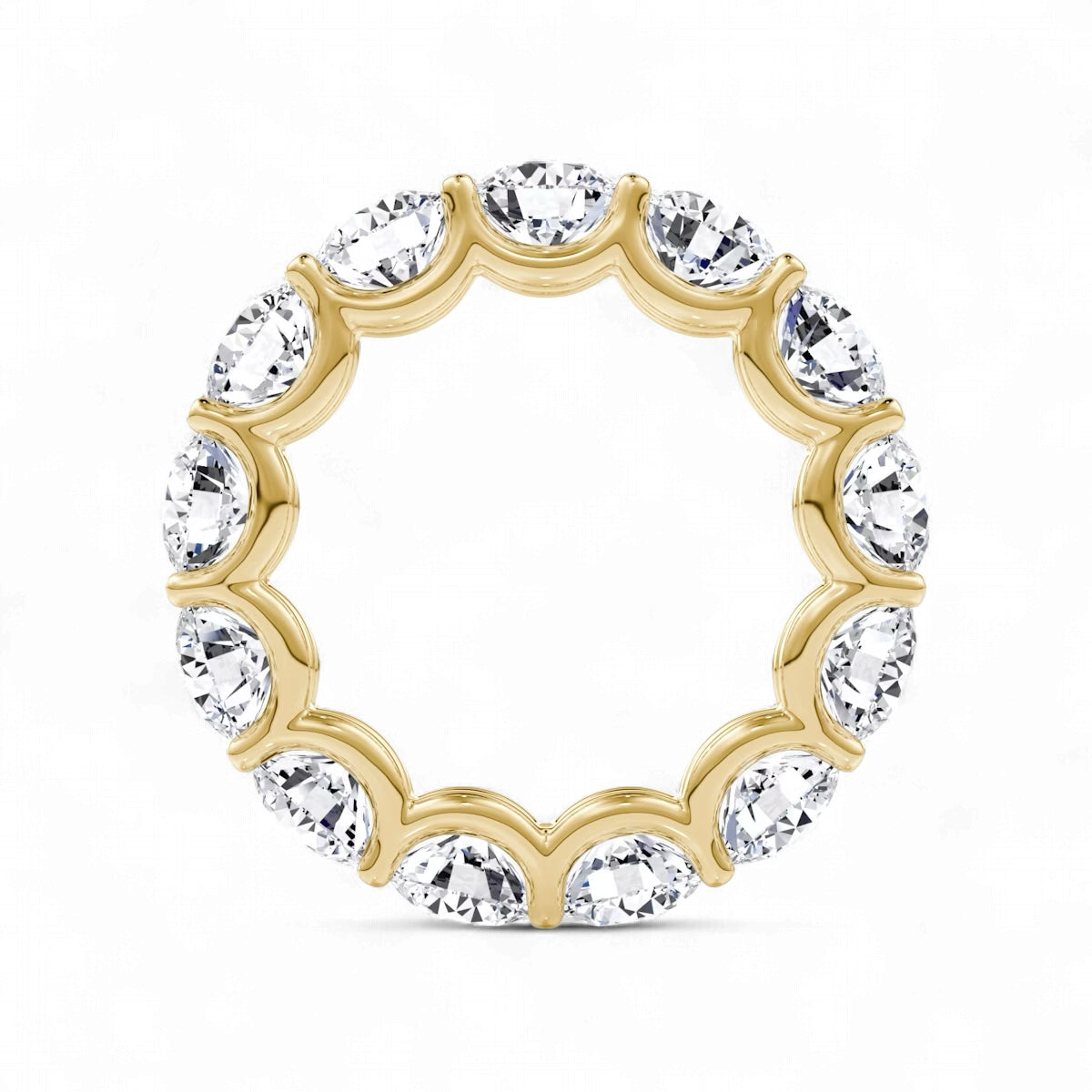 Round Cut U-prong Eternity Wedding Ring