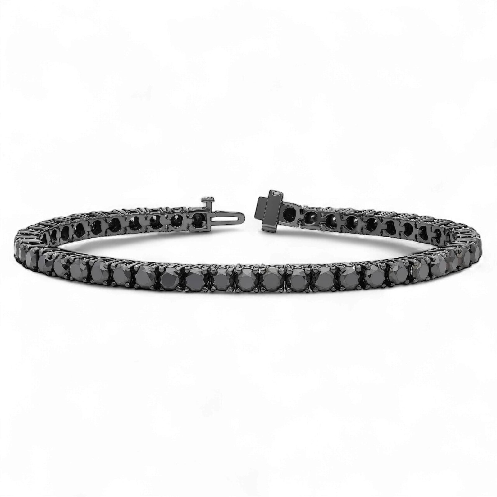 Black Diamond Tennis Bracelet in Black Rhodium-Plated 14K White Gold
