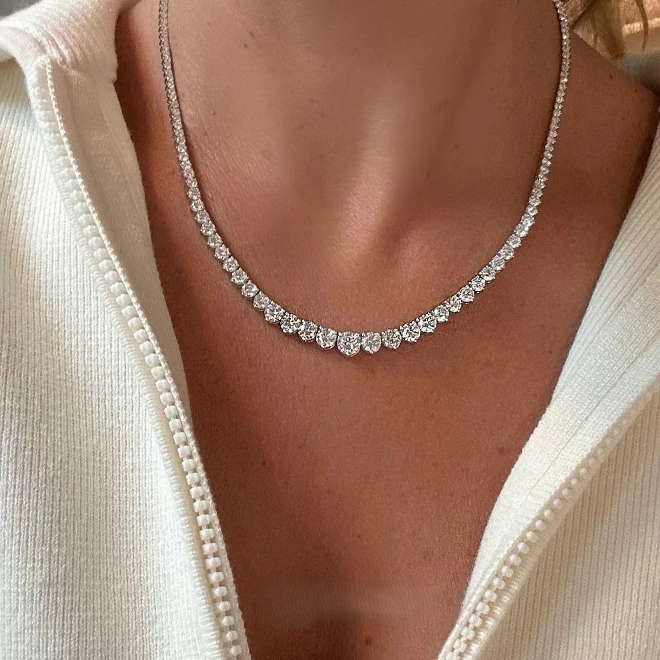 Graduated Diamond Tennis Necklace