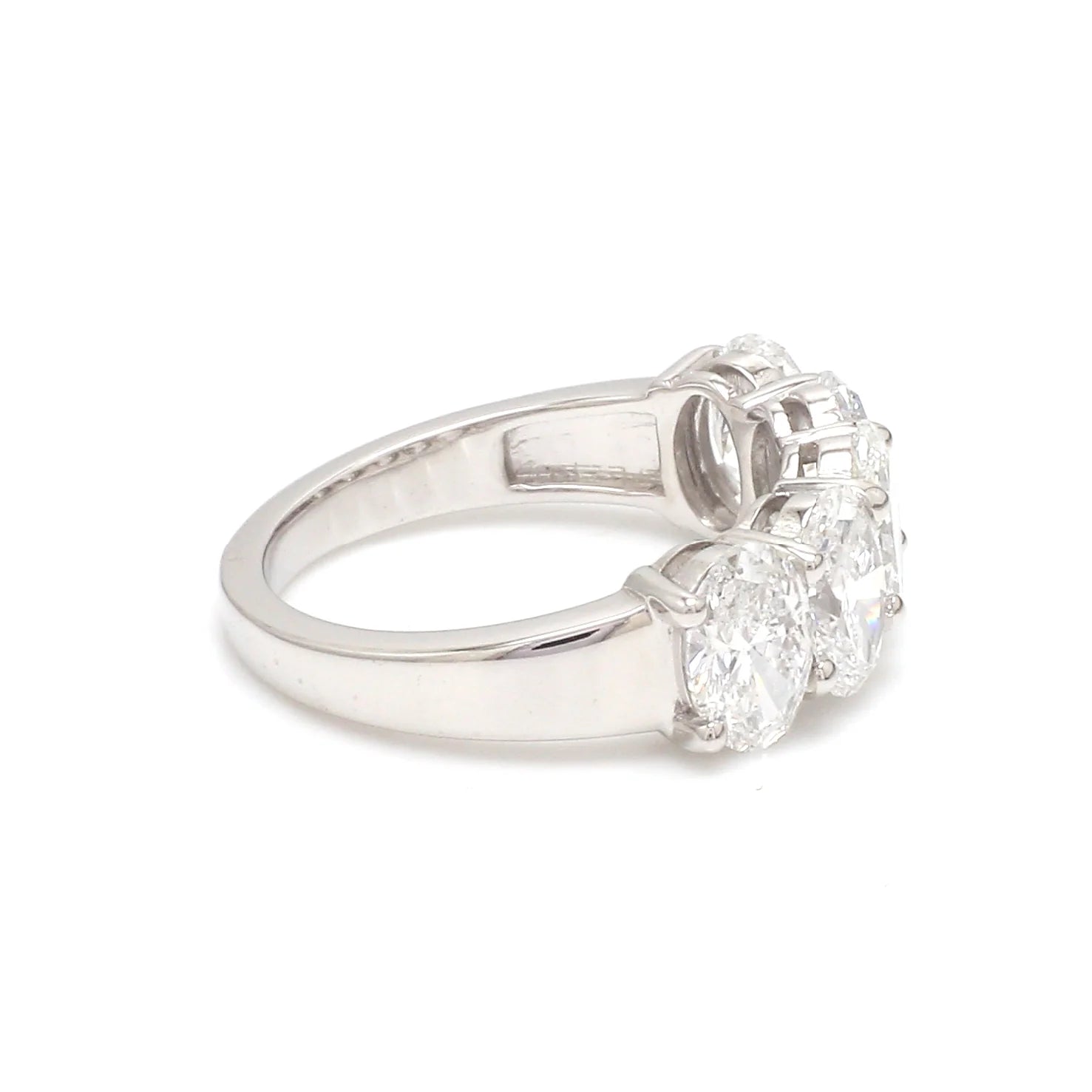 Oval Cut Diamond Half Eternity Ring