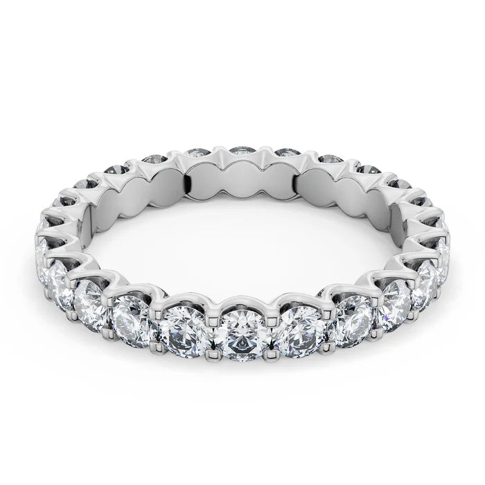 Round Cut Scallop Diamond Eternity Ring