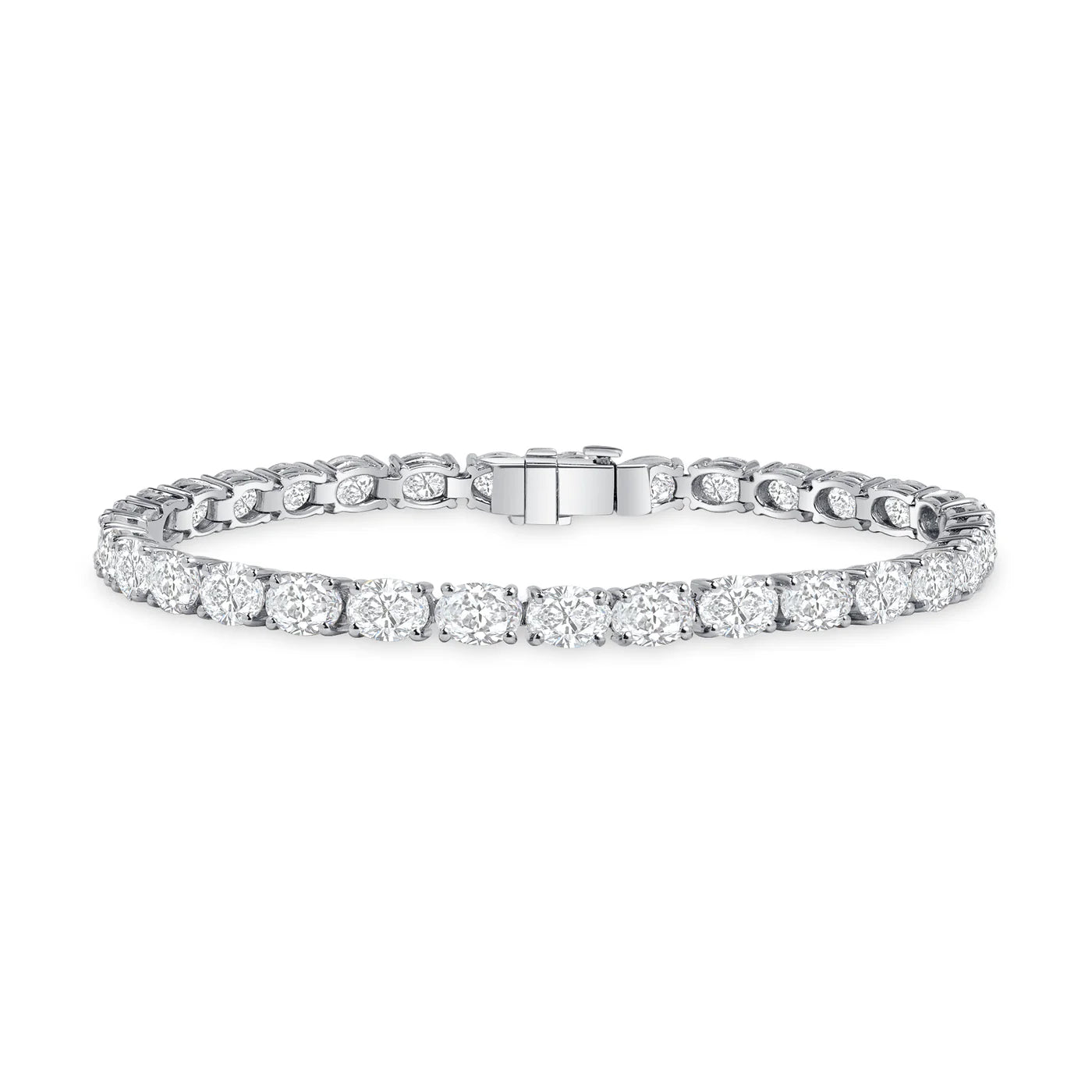 East-West Oval Cut Diamond Tennis Bracelet