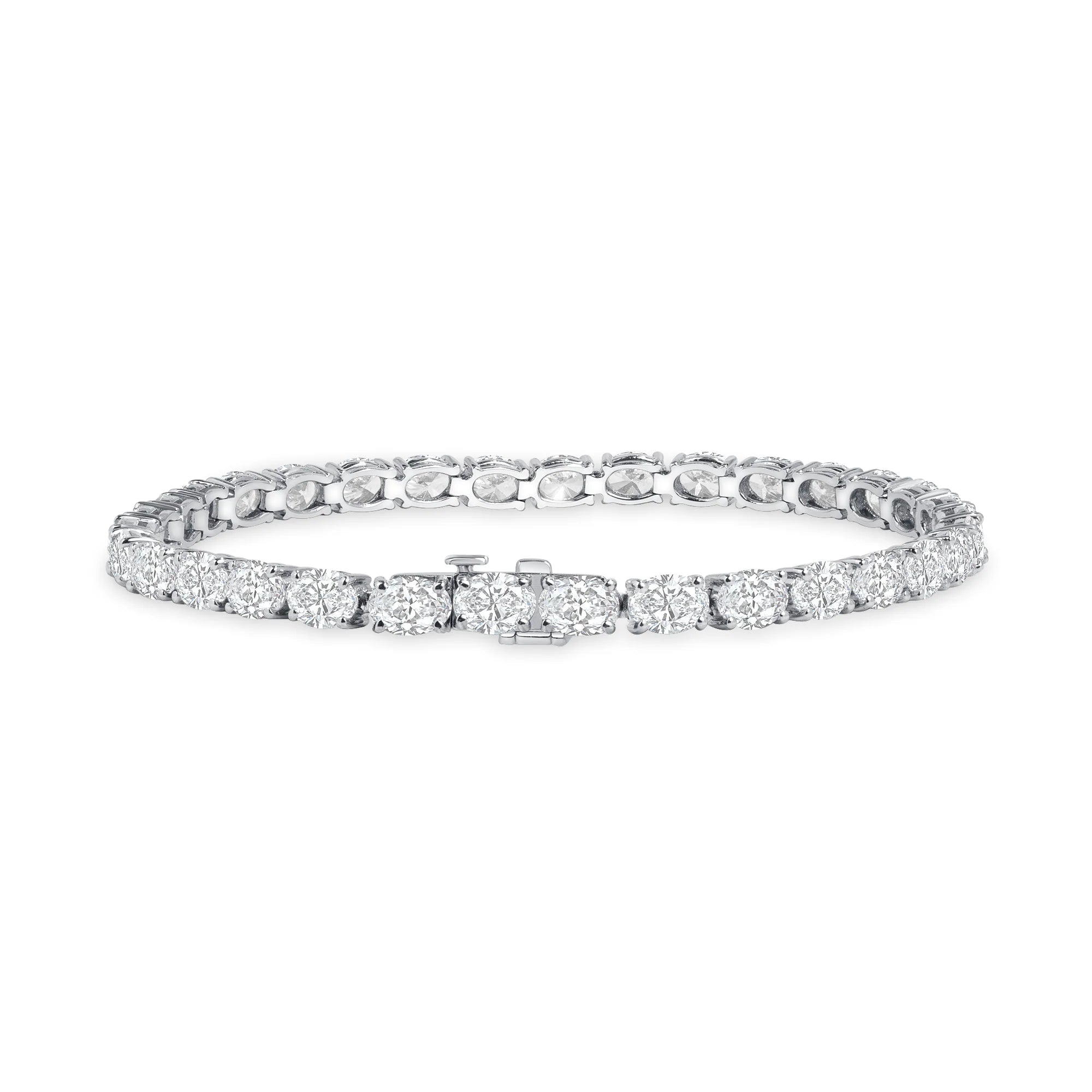 East-West Oval Cut Diamond Tennis Bracelet