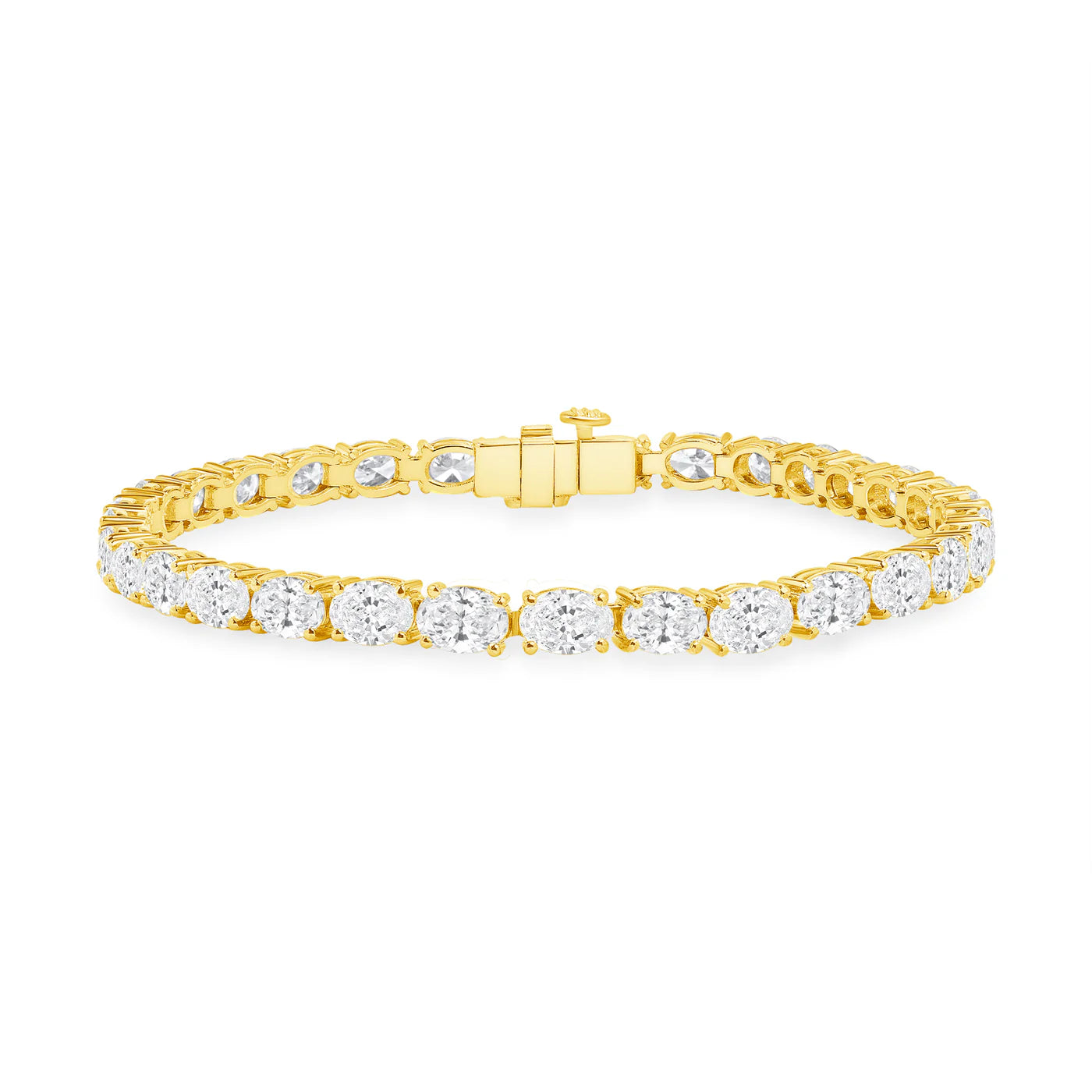East-West Oval Cut Diamond Tennis Bracelet