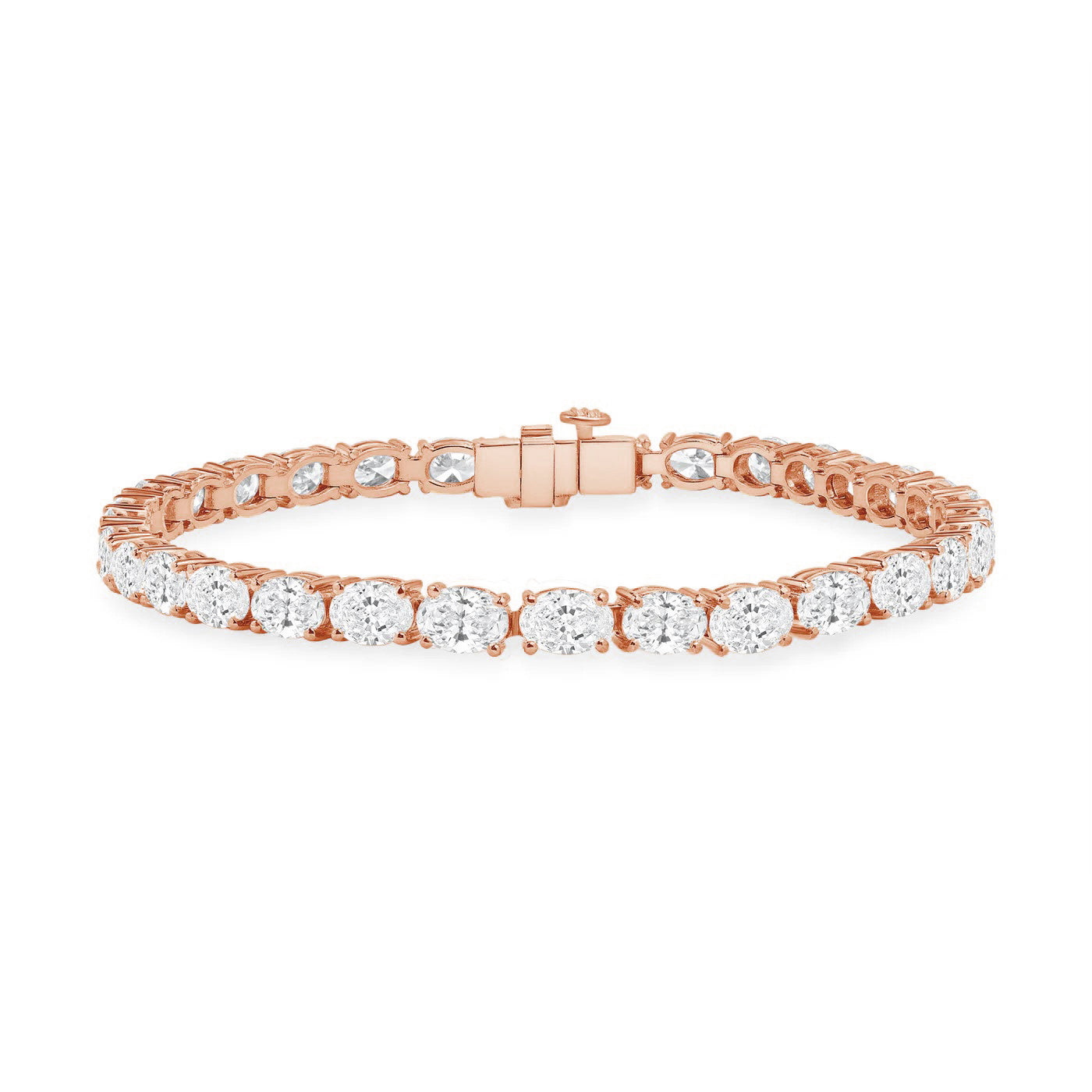 East-West Oval Cut Diamond Tennis Bracelet
