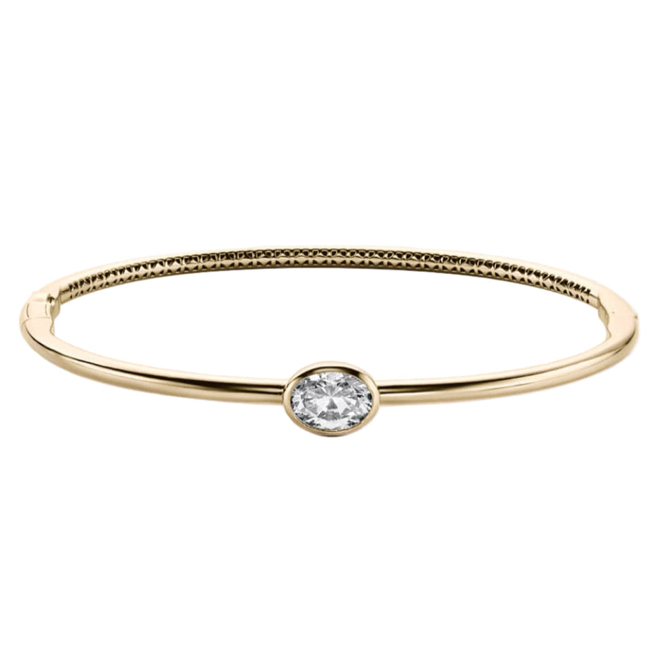 1ct Oval Diamond Bezel Bangle