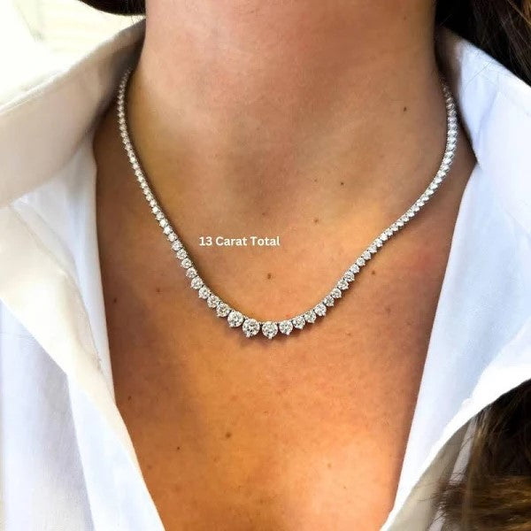 Graduated Diamond Tennis Necklace