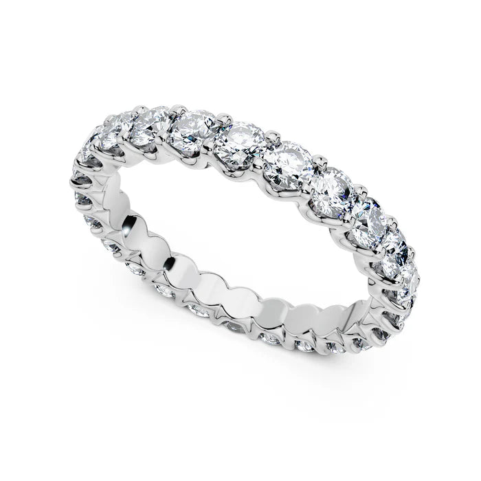Round Cut Scallop Diamond Eternity Ring